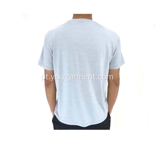 Camiseta masculina de algodão com decote redondo